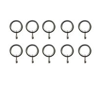 GoodHome Athens Nickel Effect Grey Curtain Ring (Dia)19mm, Pack Of 10