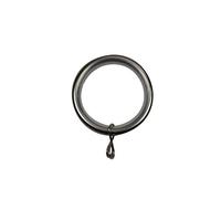 GoodHome Athens Nickel Effect Grey Curtain Ring (Dia)28mm, Pack Of 10