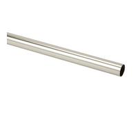 GoodHome Athens Satin Grey Nickel Effect Curtain Pole, (L)1.5M (Dia)28mm