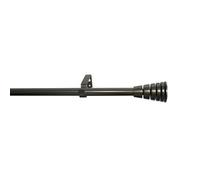GoodHome Athens Satin Grey Nickel Effect Extendable Cone Single Curtain Pole Set Set, (L)2000mm-3300mm (Dia)19mm