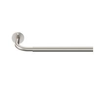 GoodHome Athens Satin Grey Nickel Effect Extendable Single Curtain Pole Set, (L)1200mm-2100mm (Dia)19mm