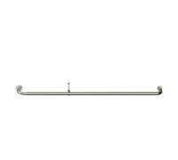 GoodHome Athens Satin Grey Nickel Effect Extendable Single Curtain Pole Set, (L)1200mm-2100mm (Dia)28mm