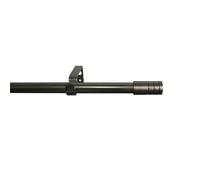 GoodHome Athens Satin Grey Nickel Effect Extendable Stick Single Curtain Pole Set, (L)1200mm-2100mm (Dia)19mm