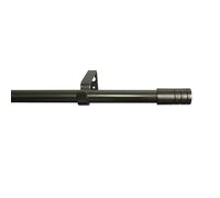 GoodHome Athens Satin Grey Nickel Effect Extendable Stick Single Curtain Pole Set Set, (L)2000mm-3300mm (Dia)19mm