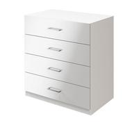 GoodHome Atomia All In One Matt & High Gloss White No Effect 4 Drawer Deep Chest (H)804mm (W)750mm (D)466mm
