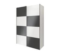 GoodHome Atomia Anthracite & White Particle Board Wardrobe (H)2250mm (W)1500mm (D)655mm