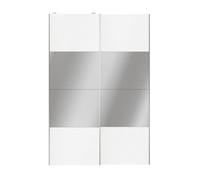 GoodHome Atomia Contemporary Panelled Mirrored Gloss White 2 Door Sliding Wardrobe Door Kit (H)2250mm (W)1500mm