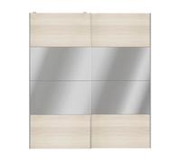 GoodHome Atomia Panelled Mirrored Oak Effect 2 Door Sliding Wardrobe Door Kit (H)2250mm (W)2000mm