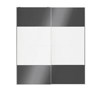 GoodHome Atomia Contemporary Panelled Without Mirror Doors Anthracite & White High Gloss & Matt 2 Door Sliding Wardrobe Door Kit (H)2250mm (W)2000mm
