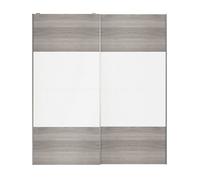 GoodHome Atomia Panelled Grey & White Oak Effect 2 Door Sliding Wardrobe Door Kit (H)2250mm (W)2000mm