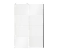 GoodHome Atomia Contemporary Panelled Without Mirror Doors White High Gloss 2 Door Sliding Wardrobe Door Kit (H)2250mm (W)1500mm