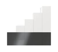 GoodHome Atomia Freestanding Anthracite & White Chipboard Wardrobe Dressing Unit (H)2250mm (W)2500mm (D)600mm