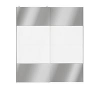 GoodHome Atomia Freestanding Panelled Mirrored White 2 Door Sliding Wardrobe Door Kit (H)2250mm (W)2000mm