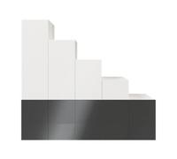 GoodHome Atomia Freestanding Gloss Anthracite & White Particle Board Under The Stairs Storage Kit (H)2250mm (W)2000mm (D)580mm