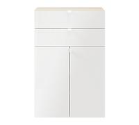 GoodHome Atomia Freestanding Gloss White Oak Effect Office & Living Storage