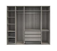 GoodHome Atomia Freestanding Grey Oak Effect Chipboard Wardrobe, Clothing & Shoes Organiser (H)2250mm (W)2500mm (D)580mm