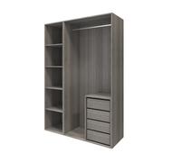 GoodHome Atomia Freestanding Grey Oak Effect Particle Board Wardrobe, Clothing & Shoes Organiser (H)2250mm (W)1500mm (D)580mm