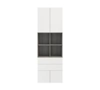 GoodHome Atomia Freestanding Grey & White Oak Effect Office & Living Storage