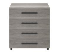 GoodHome Atomia Freestanding Matt Grey Oak Effect 4 Drawer Chest Of Drawers (H)800mm (W)750mm (D)450mm
