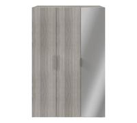 GoodHome Atomia Freestanding Matt Grey Oak Effect Chipboard Mirrored Triple Wardrobe (H)2250mm (W)1000mm (D)580mm