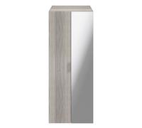 GoodHome Atomia Freestanding Matt Grey Oak Effect Particle Board Mirrored Wardrobe (H)1875mm (W)750mm (D)580mm