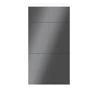 GoodHome Atomia Freestanding Matt & High Gloss Anthracite & White Particle Board Office & Living Storage (H)1875mm (W)1000mm (D)470mm