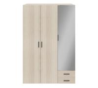 GoodHome Atomia Freestanding Matt Oak Effect Chipboard Mirrored Wardrobe (H)2250mm (W)1500mm (D)580mm