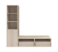 GoodHome Atomia Freestanding Matt Oak Effect Corner Tv Unit With 6 Shelves, (H)187.5Cm X (W)50Cm X (D)47Cm