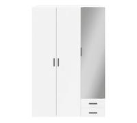 GoodHome Atomia Freestanding Matt White Chipboard Mirrored Triple 2 Drawer Wardrobe (H)2250mm (W)1000mm (D)580mm