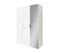 GoodHome Atomia Freestanding Matt White Chipboard Mirrored Triple Wardrobe (H)2250mm (W)1000mm (D)580mm