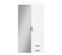 GoodHome Atomia Freestanding Matt White Chipboard Mirrored Wardrobe (H)1875mm (W)500mm (D)580mm