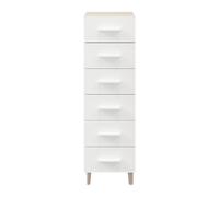 GoodHome Atomia Freestanding Matt White Oak Effect 6 Drawer Chest (H)1225mm (W)375mm (D)450mm