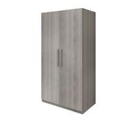 GoodHome Atomia Freestanding Modern Matt Grey Oak Effect Large Double Wardrobe (H)1929mm (W)1000mm (D)596mm