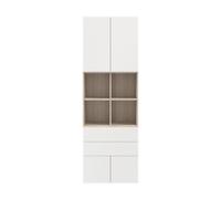 GoodHome Atomia Freestanding Oak Effect Office & Living Storage, (H) 225Cm X (W) 75Cm