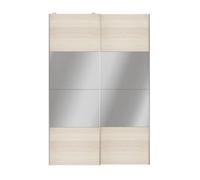 GoodHome Atomia Freestanding Panelled Mirrored Oak Effect 2 Door Sliding Wardrobe Door Kit (H)2250mm (W)1500mm