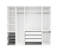 GoodHome Atomia Freestanding White Chipboard Wardrobe, Clothing & Shoes Organiser (H)2250mm (W)2500mm (D)580mm