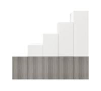 GoodHome Atomia Freestanding White Grey Oak Effect Chipboard Wardrobe Dressing Unit (H)2250mm (W)3000mm (D)580mm