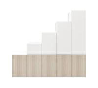 GoodHome Atomia Freestanding White Oak Effect Chipboard Wardrobe Dressing Unit (H)2250mm (W)3000mm (D)580mm