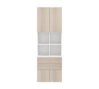 GoodHome Atomia Freestanding White Oak Effect Office & Living Storage