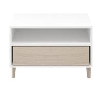 GoodHome Atomia Freestanding White Oak Effect Tv Furniture Stand, (H)47.5Cm X (W)75Cm X (D)45Cm