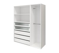 GoodHome Atomia Freestanding White Particle Board Wardrobe, Clothing & Shoes Organiser (H)1875mm (W)1500mm (D)580mm