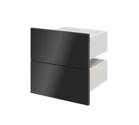GoodHome Atomia Gloss Anthracite Slab External Drawer (H)184.5mm (W)372mm (D)300mm, Set Of 2