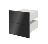 GoodHome Atomia Gloss Anthracite Slab External Drawer (H)184.5mm (W)372mm (D)390mm, Set Of 2