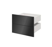 GoodHome Atomia Gloss Anthracite Slab External Drawer (H)184.5mm (W)497mm (D)390mm, Set Of 2