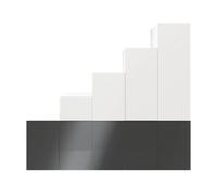 GoodHome Atomia Gloss Anthracite & White Chipboard Wardrobe (H)2250mm (W)3000mm (D)580mm