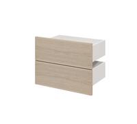 GoodHome Atomia Modular Gloss Oak Effect Slab Medium External Drawer (H)185mm (W)497mm (D)300mm, Set Of 2