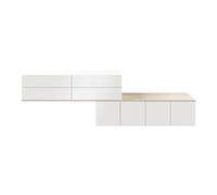GoodHome Atomia Gloss White Oak Effect Wall Storage Kit