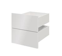 GoodHome Atomia Gloss White Slab External Drawer (H)184.5mm (W)372mm (D)390mm, Set Of 2