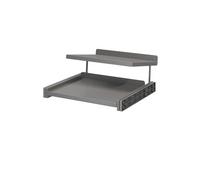 GoodHome Atomia Grey Metallic Effect Full Extension Pull-Out Shoe Rack (W)464mm