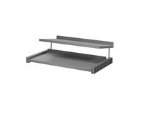 GoodHome Atomia Grey Metallic Effect Full Extension Pull-Out Shoe Rack (W)714mm